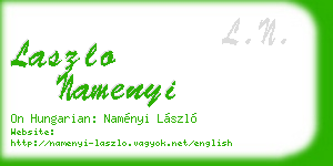 laszlo namenyi business card