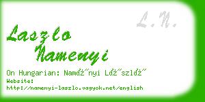 laszlo namenyi business card